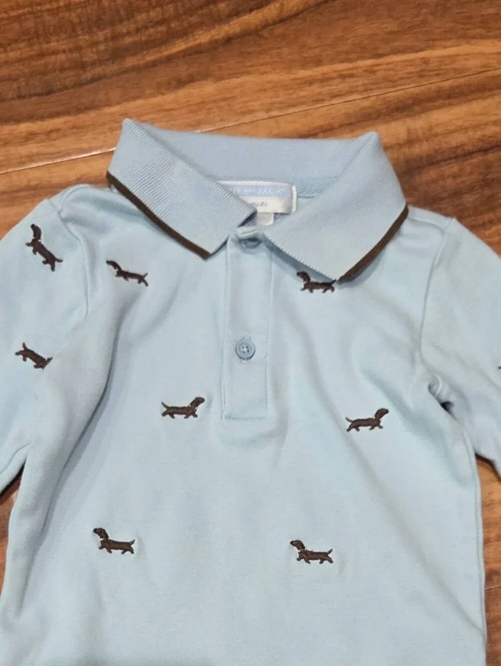 Janie and Jack EUC 6-12 Months Dachsund Bodysuit, Corduroy Overalls and Sweater